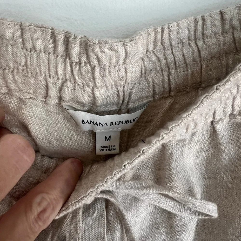 Banana Republic The Getaway straight leg linen pants M - Picture 7 of 8